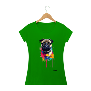 Nome do produto Pintura de Pug / T-shirt Woman Pug