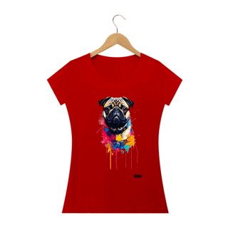 Nome do produto Pintura de Pug / T-shirt Woman Pug
