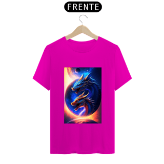 Nome do produto Um dragão azul voando no espaço com um planeta ao fundo