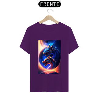 Nome do produto Um dragão azul voando no espaço com um planeta ao fundo