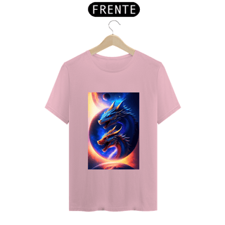 Nome do produto Um dragão azul voando no espaço com um planeta ao fundo