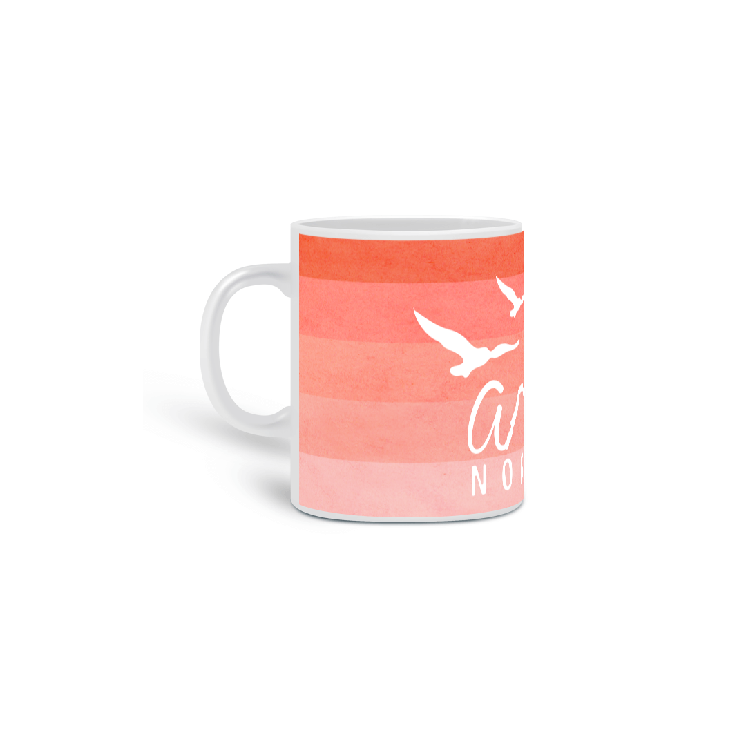 Caneca de Porcelana - Listras Degradê Rosa