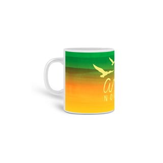 Caneca de Porcelana - Verde e Amarelo