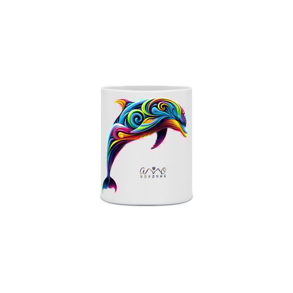 Caneca de Porcelana Golfinho Colors