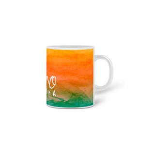 Nome do produto Caneca de Porcelana - Degradê Laranja e Verde