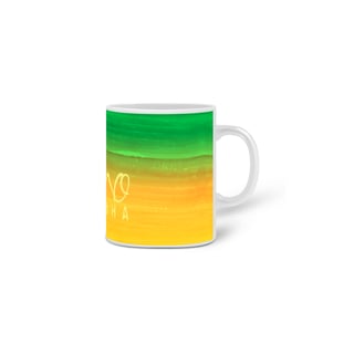 Nome do produto Caneca de Porcelana - Verde e Amarelo