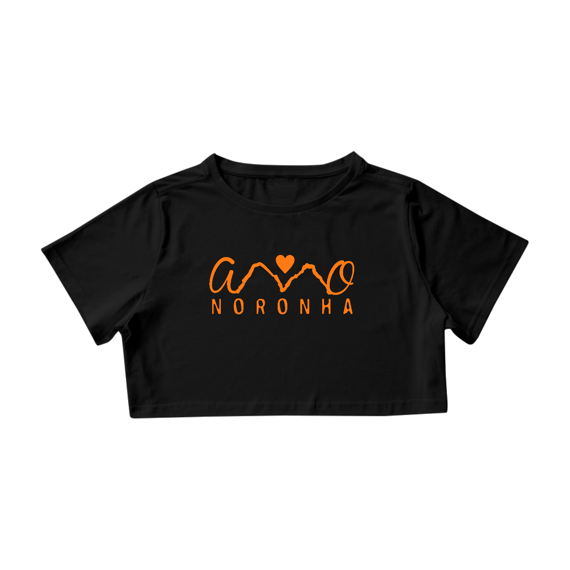 Crop Top Amo Noronha - Logo Laranja