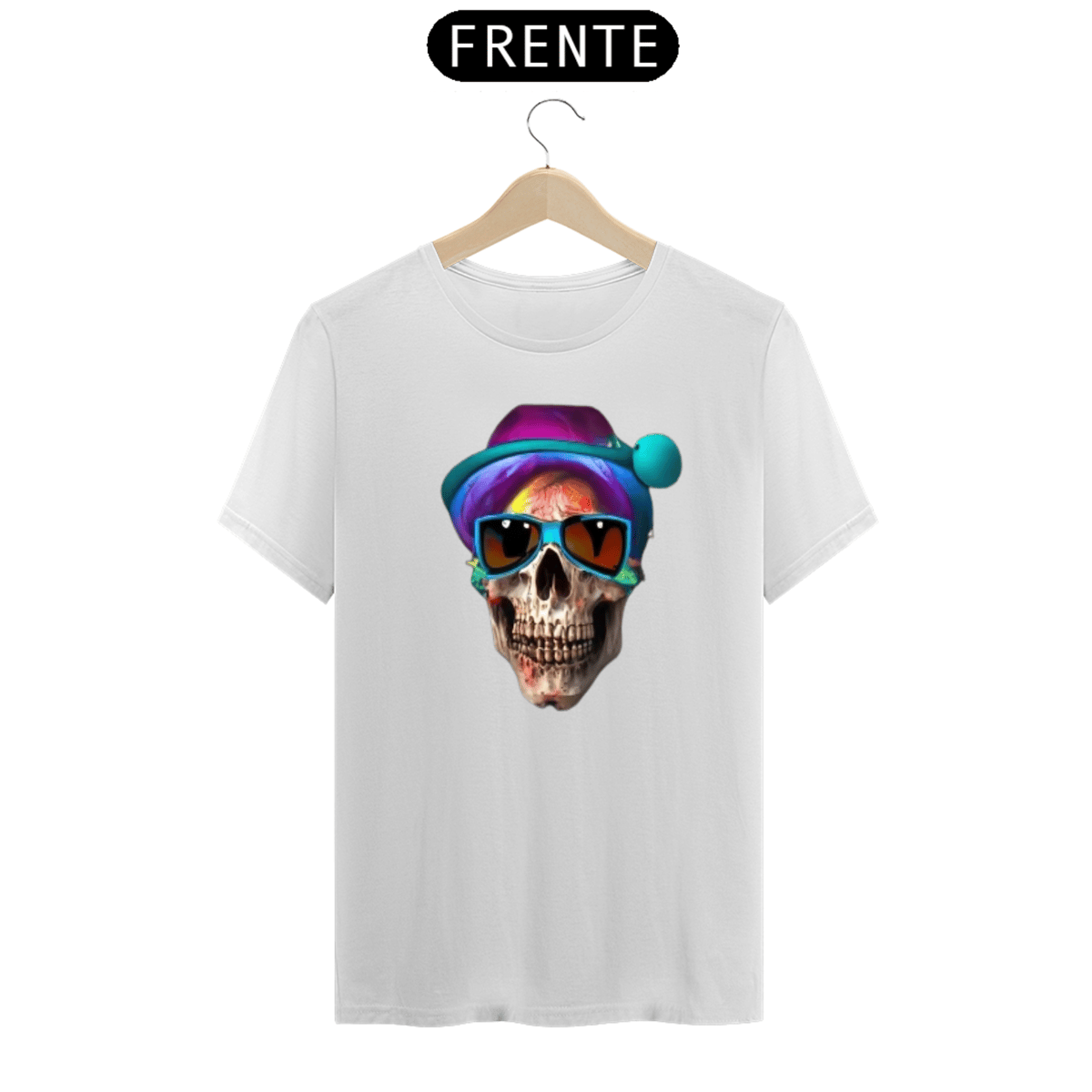 Nome do produto: Camiseta Caveira e chapéu