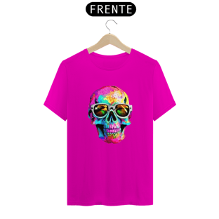 Nome do produtoCamiseta caveira óculos redondo