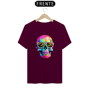 Nome do produtoCamiseta caveira óculos redondo