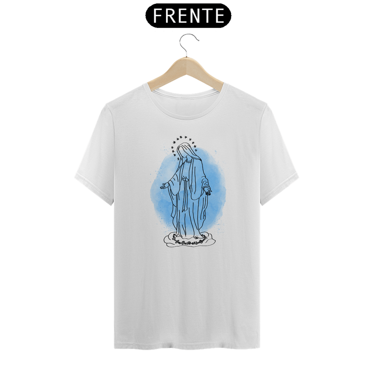 Nome do produto: Virgem Maria em traçado e aquarela