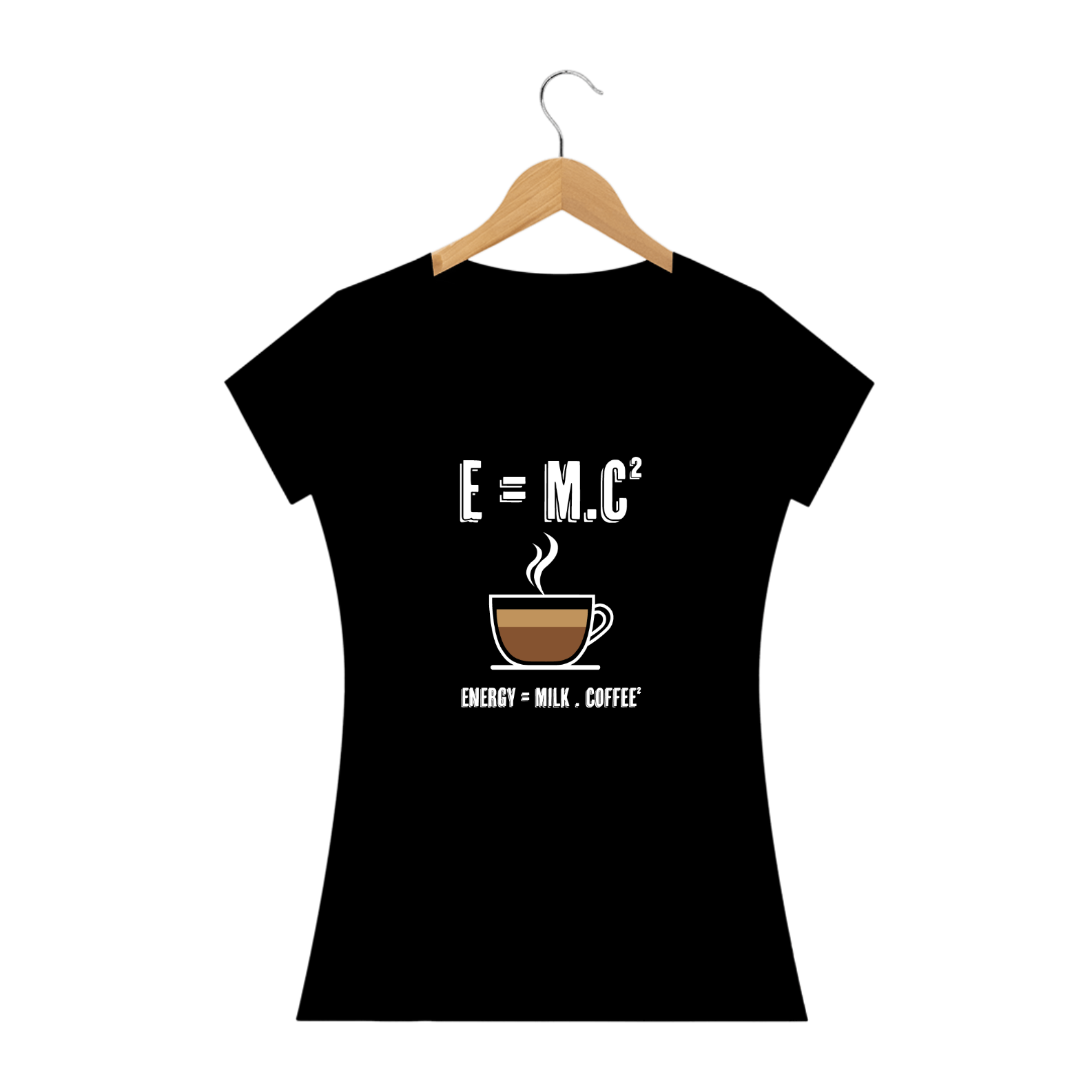 E=mc2 - Energy = milk . coffee (cores escuras)