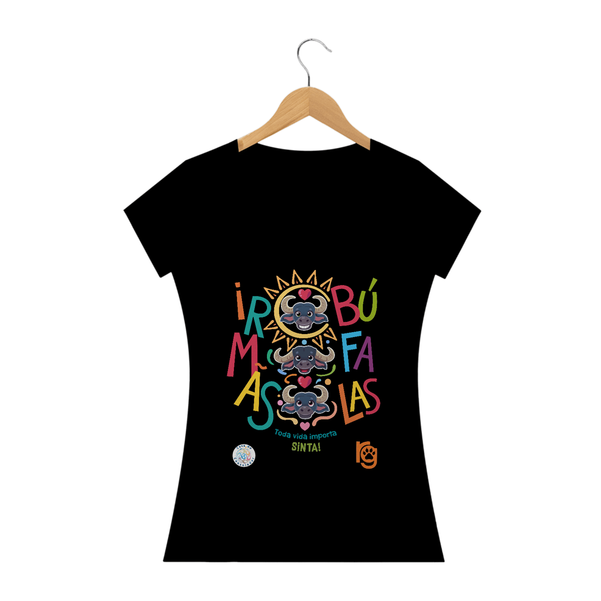 Nome do produto: Baby Look - Irmãs Búfalas - Happy Color