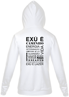 Nome do produto Moletom de Ziper Unissex - Coleção Laroyê Exú - Exú é caminho