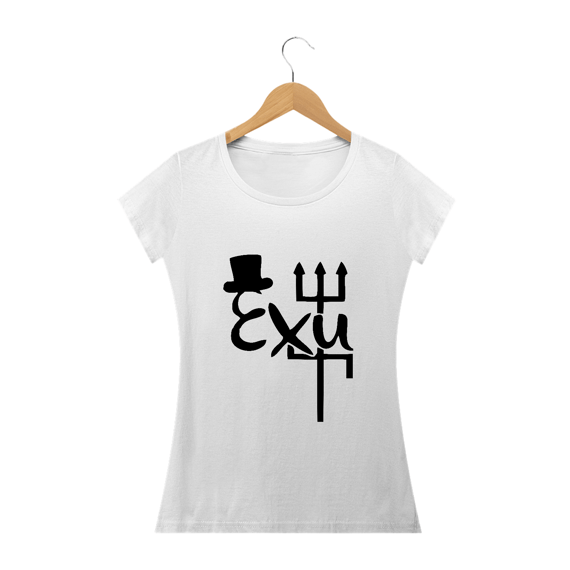 Camisa Baby Long - Coleção Laroyê Exú - Tridente de Exú