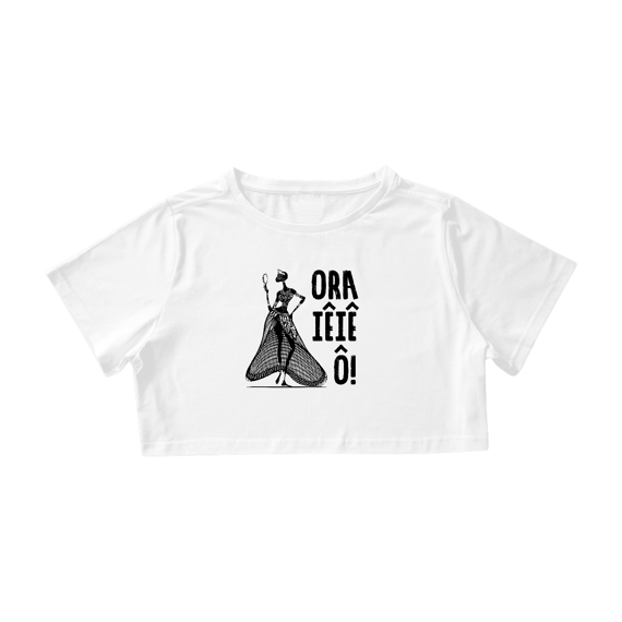 Camisa Cropped - Coleção Orixás Encanto e Axé By Vinicius Targa - Ora Iê Iê ô Oxum