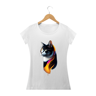 Nome do produto Camiseta baby look - Gato
