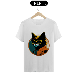 Nome do produto T-shirt quality - Gato de óculos