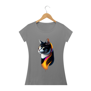 Nome do produto Camiseta baby look - Gato