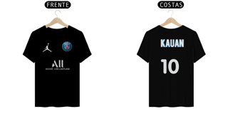 Nome do produto Camiseta PSG Preta personalizada: Kauan 