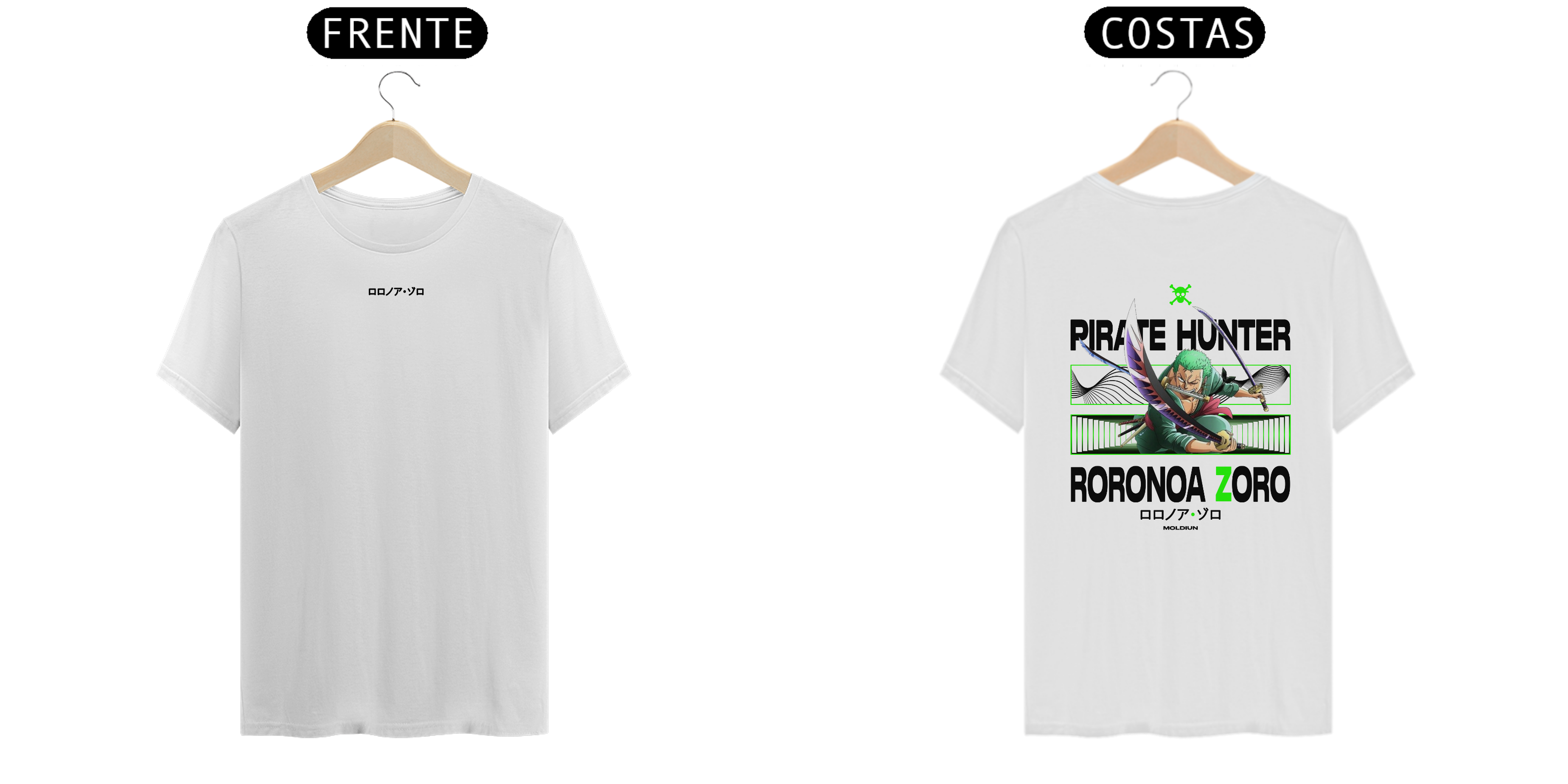 Roronoa Zoro - One Piece (frente e costas)