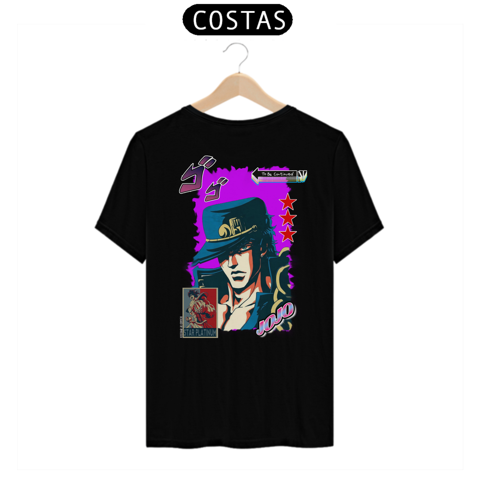 Jotaro Kujo - JoJo's Bizarre Adventure (estampa na costa)