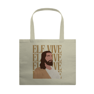 Nome do produto Eco Bag WIZE WEAR “Ele Vive” – Estilo, Praticidade e Fé