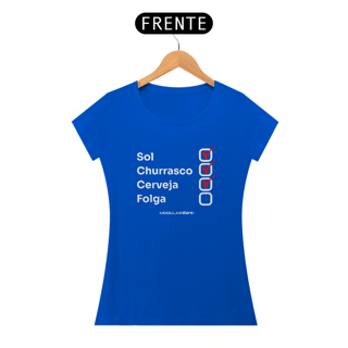 Camiseta Feminina Checklist do Fim de Semana