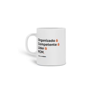 Caneca PCM: Competência e Liderança