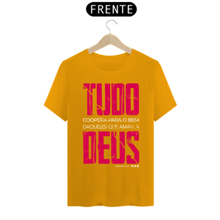Nome do produto Camiseta masculina básica - Tudo coopera para o bem - arte vermelha