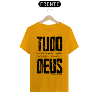 Nome do produto Camiseta masculina básica - Tudo coopera para o bem - arte preta