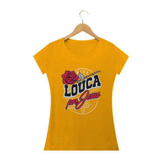 Nome do produto Camiseta Babylook básica - mina louca por Jesus