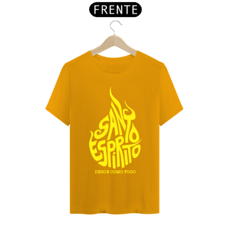 Nome do produto Camiseta masculina básica - Santo Espírito - arte amarela