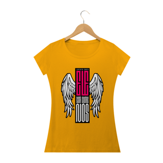Nome do produto Camiseta feminina básica - Ele esta entre nós