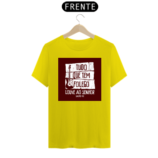 Nome do produto Camiseta masculina básica - Tudo que te folego - arte vermelha