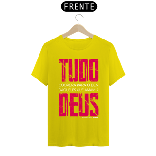 Nome do produto Camiseta masculina básica - Tudo coopera para o bem - arte vermelha