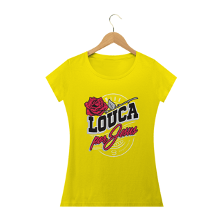 Nome do produto Camiseta Babylook básica - mina louca por Jesus
