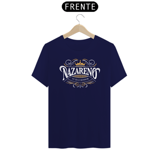 Nome do produto Camiseta masculina básica - Nazareno - arte branca e dourada