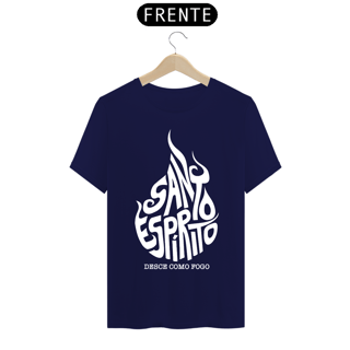 Nome do produto Camiseta masculina básica - Santo Espírito - arte branca