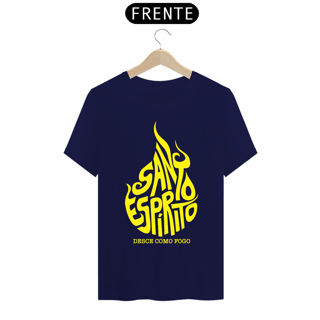 Nome do produto Camiseta masculina básica - Santo Espírito - arte amarela
