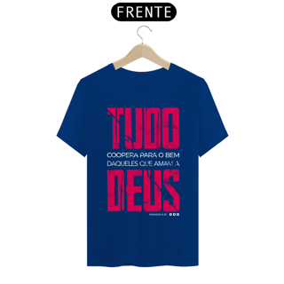 Nome do produto Camiseta masculina básica - Tudo coopera para o bem - arte vermelha