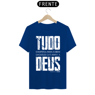 Nome do produto Camiseta masculina básica - Tudo coopera para o bem - arte branca