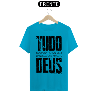 Nome do produto Camiseta masculina básica - Tudo coopera para o bem - arte preta