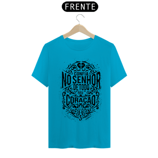 Nome do produto Camiseta masculina básica - Confia no Senhor - arte preta
