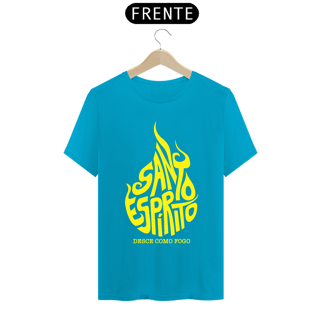 Nome do produto Camiseta masculina básica - Santo Espírito - arte amarela