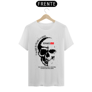 Camiseta masculina básica - o salário do pecado - caveira 