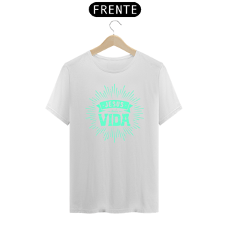 Nome do produto Camiseta masculina básica - Jesus minha vida - arte verde