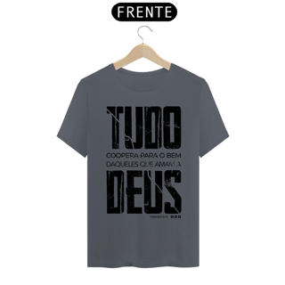 Nome do produto Camiseta masculina básica - Tudo coopera para o bem - arte preta