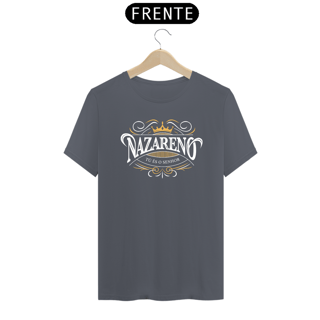 Nome do produto Camiseta masculina básica - Nazareno - arte branca e dourada
