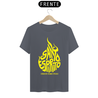 Nome do produto Camiseta masculina básica - Santo Espírito - arte amarela